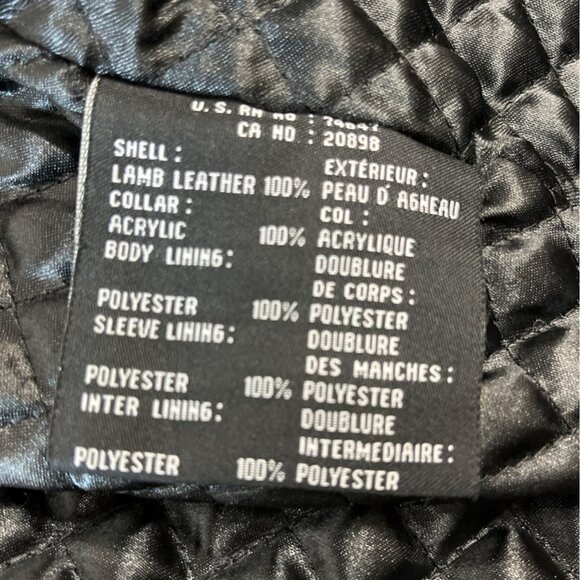 Mens Black Lamb Leather Faux Fur Collar Jacket By Marc New York - New - Picture 9 of 10